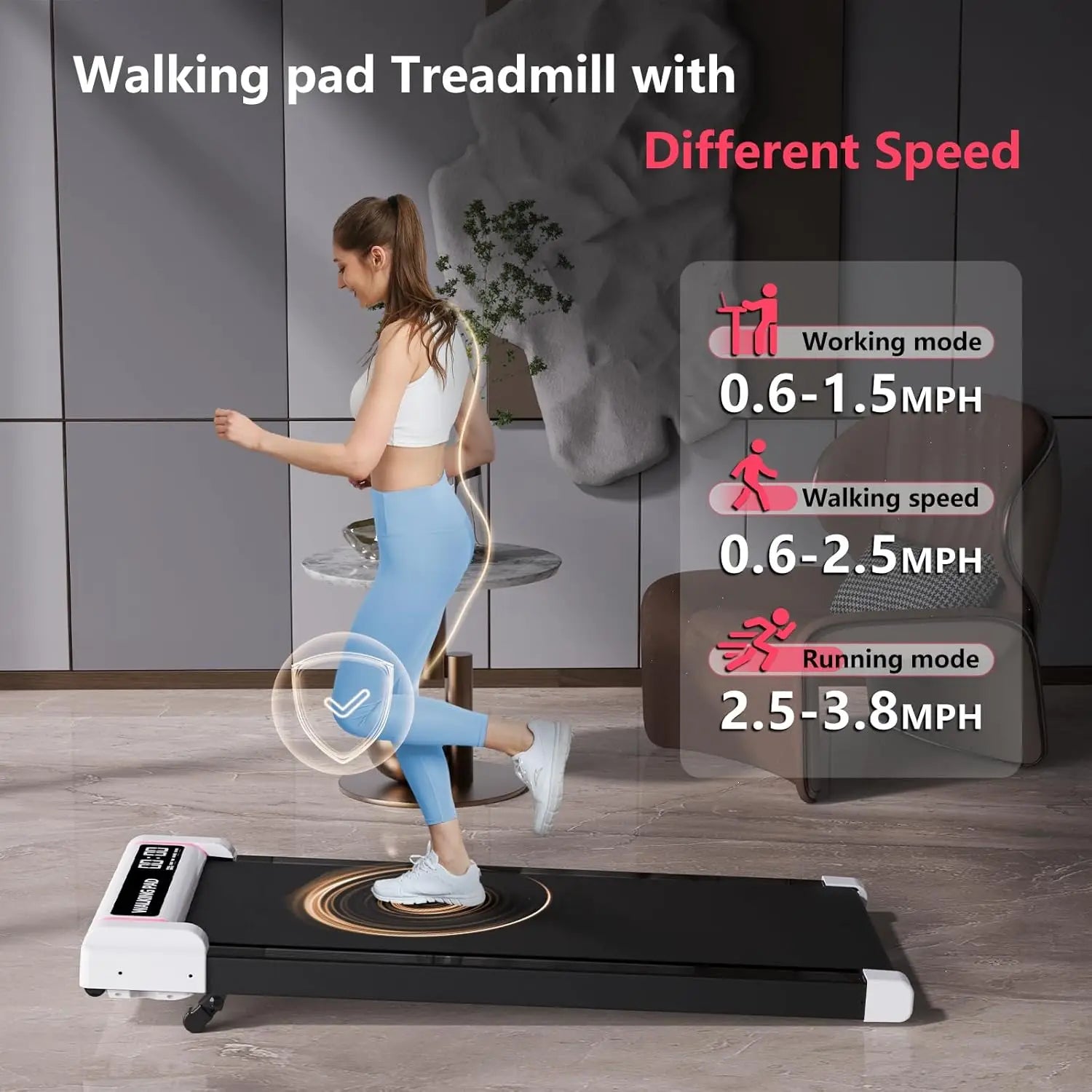 Compact 2.5HP Incline Treadmill: Under Desk Walking Pad