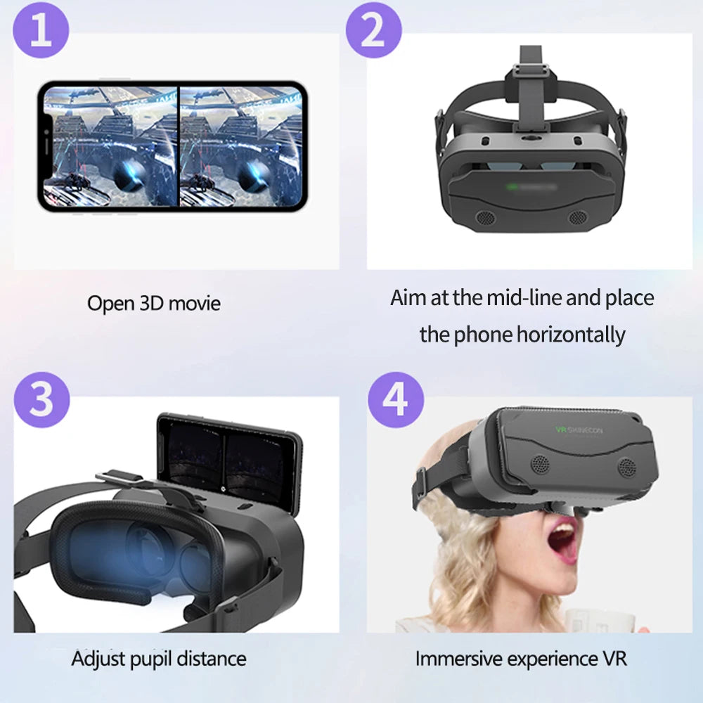 VR Glasses for 3D Movies & Games - Immersive Experience